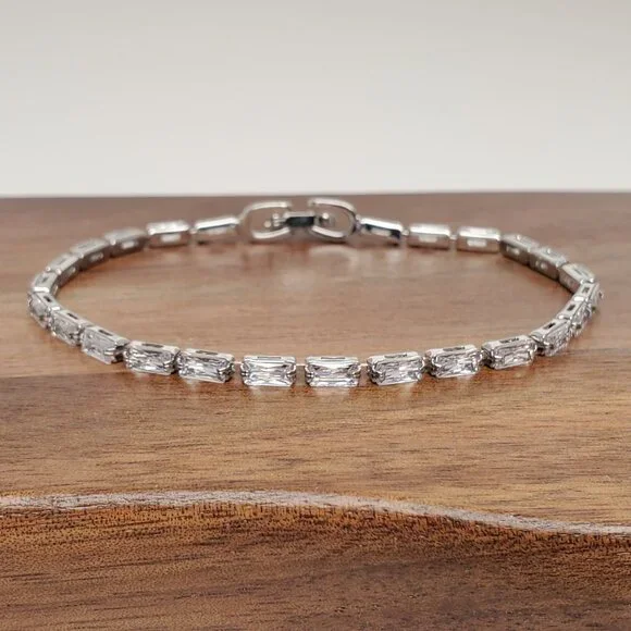Solid Sterling Silver 6.5" Womens 1ct Diamond Tennis Bracelet Ladies Jewelry - Picture 1 of 7